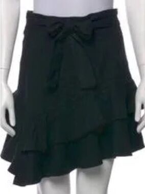 Maje Black Tiered Ruffle Mini Skirt - Women